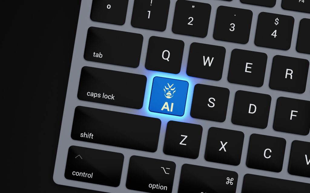 Tastatur mit beleuchteter KI Taste anstelle der Caps Lock Taste